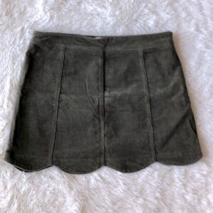 Army Green Corduroy Mini Skirt